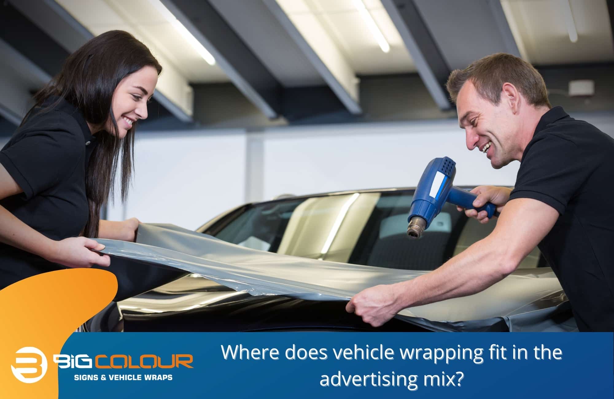 Where does vehicle wrapping fit in the advertising mix